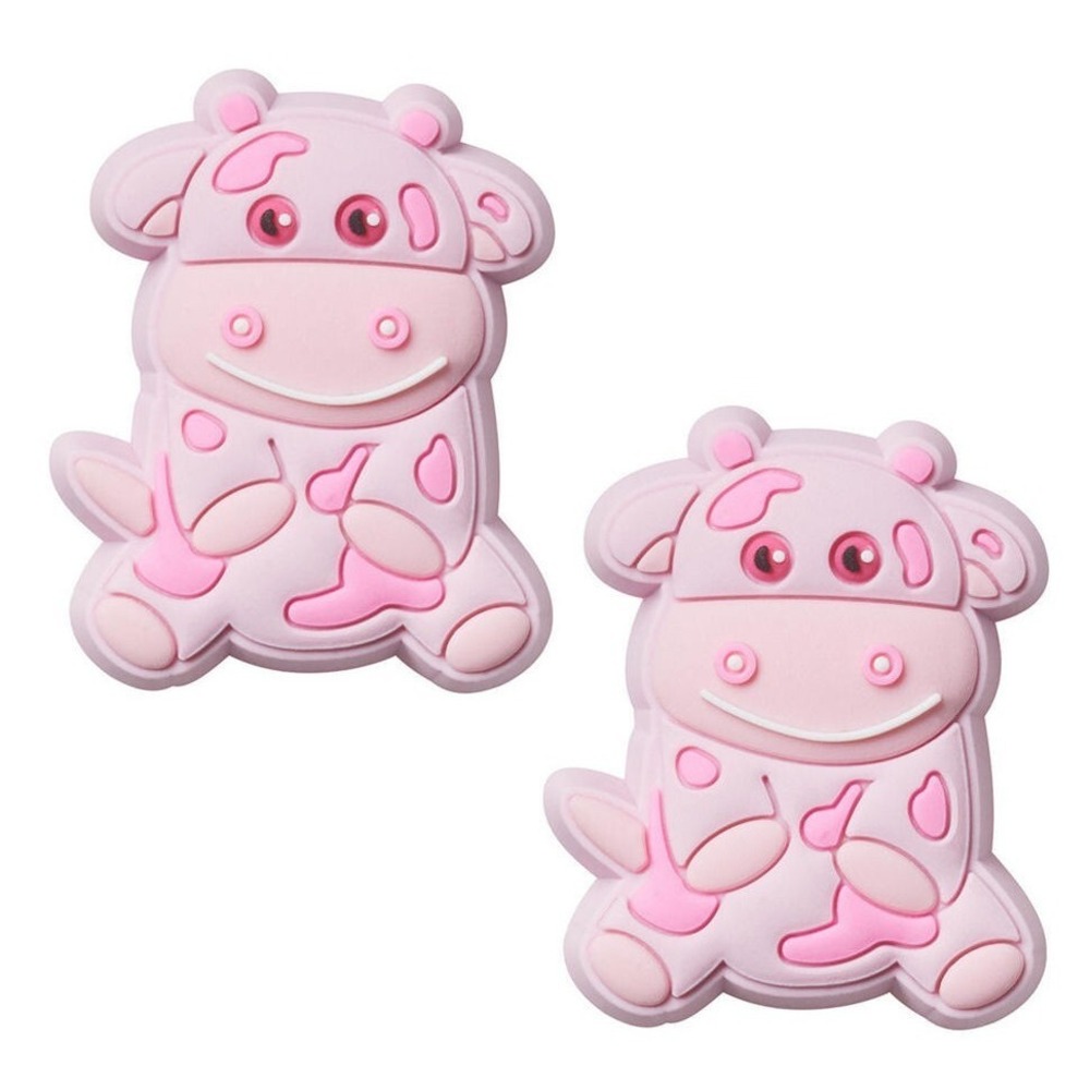 2 Authentic Jibbitz Pink Cow Shoe Charms for‎ Crocs